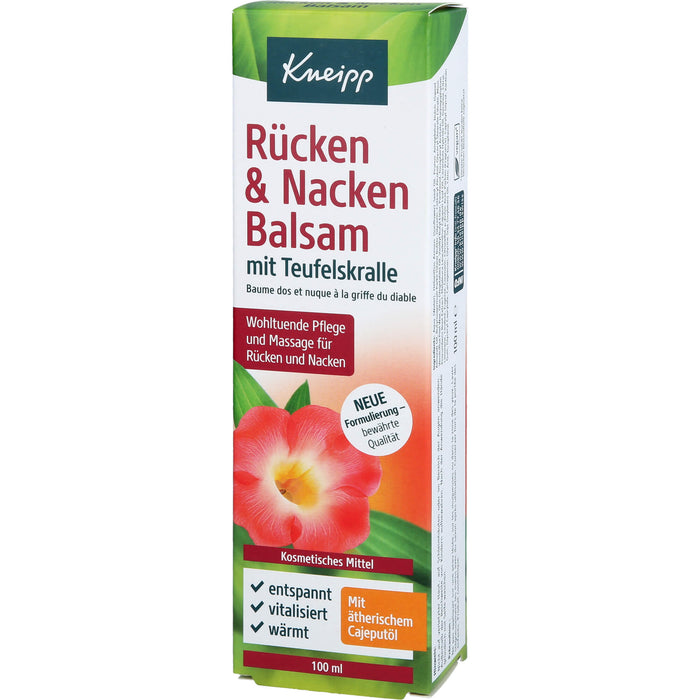 Kneipp Rücken & Nacken Balsam mit Teufelskralle wohltuende Pflege und Massage für Rücken und Nacken, 100 ml Cream