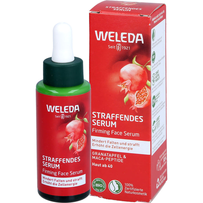 WELEDA straffendes Serum Granatapfel & Maca-Peptide mindert Falten & strafft, 30 ml Lösung