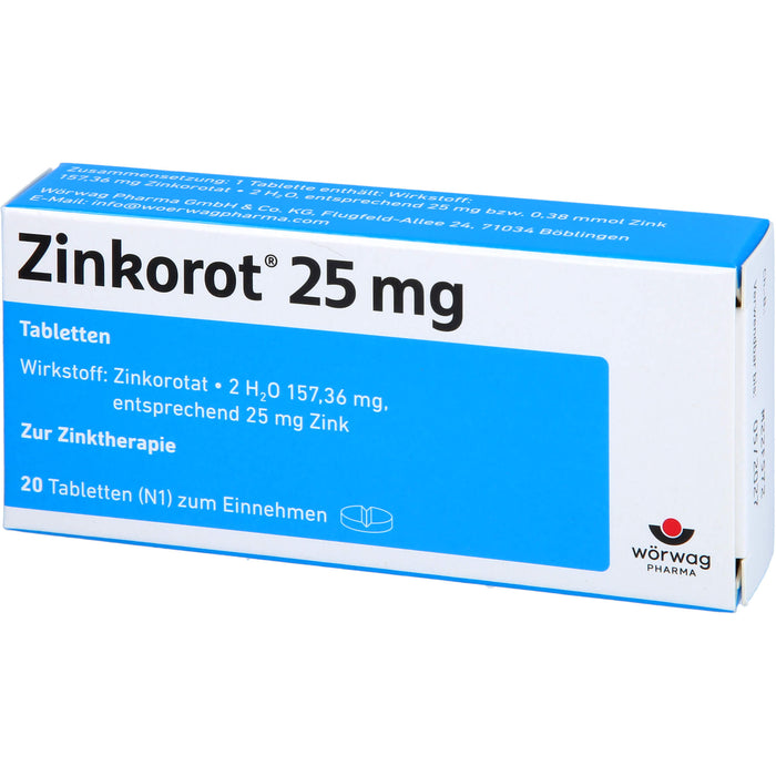 Zinkorot 25mg Tabletten, 20 St TAB