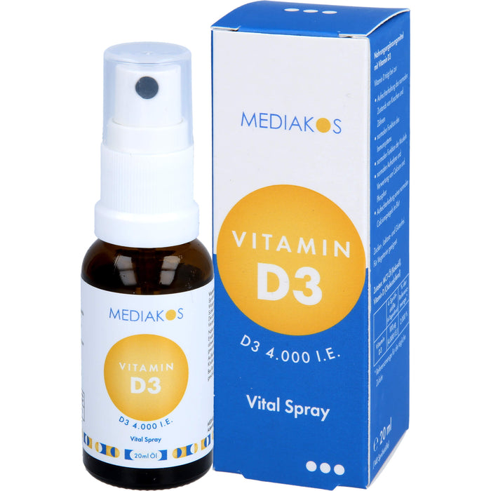 Vitamin D3 4,000 I.E. Mediakos Vital Spray, 20 ml SPR