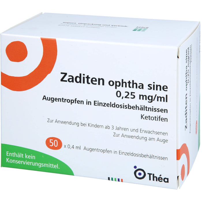 Zaditen Ophtha Sine0.25atr, 50 St EDP