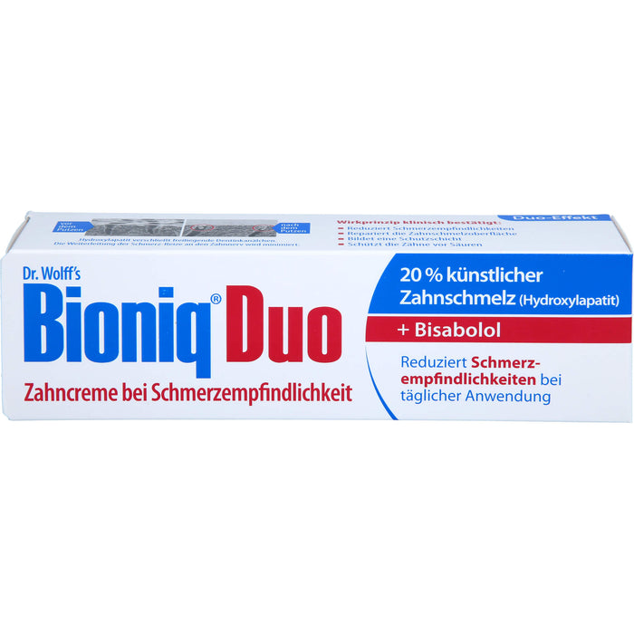 Bioniq Zahncreme Duo Schutz bei schmerzempfindlichen Zähnen, 75 ml Dentifrice