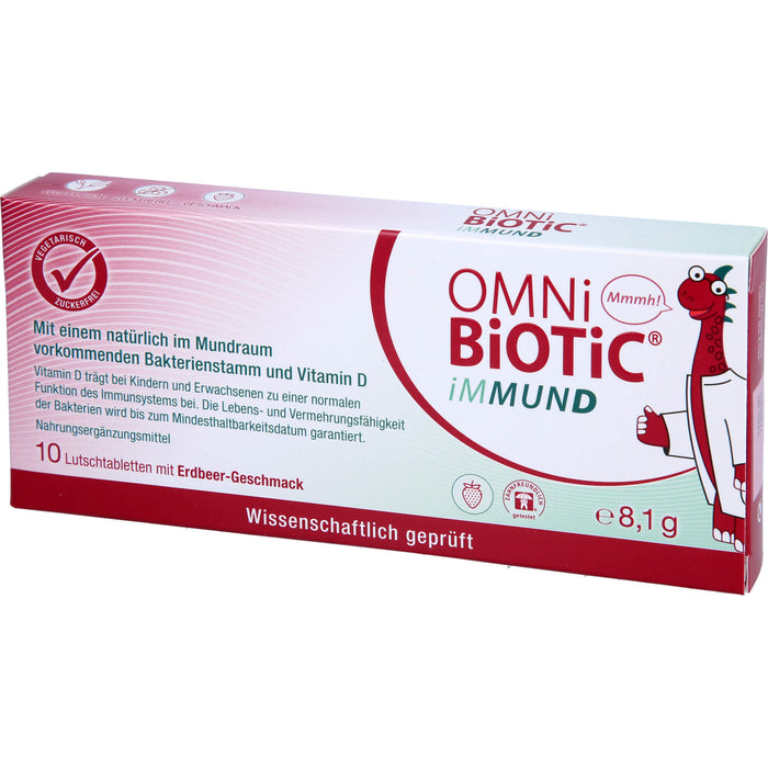 OMNi-BiOTiC iMMUND Lutschtabletten mit Erdbeer-Geschmack trägt zu einer normalen Funktion des Immunsystems bei, 10 pc Tablettes