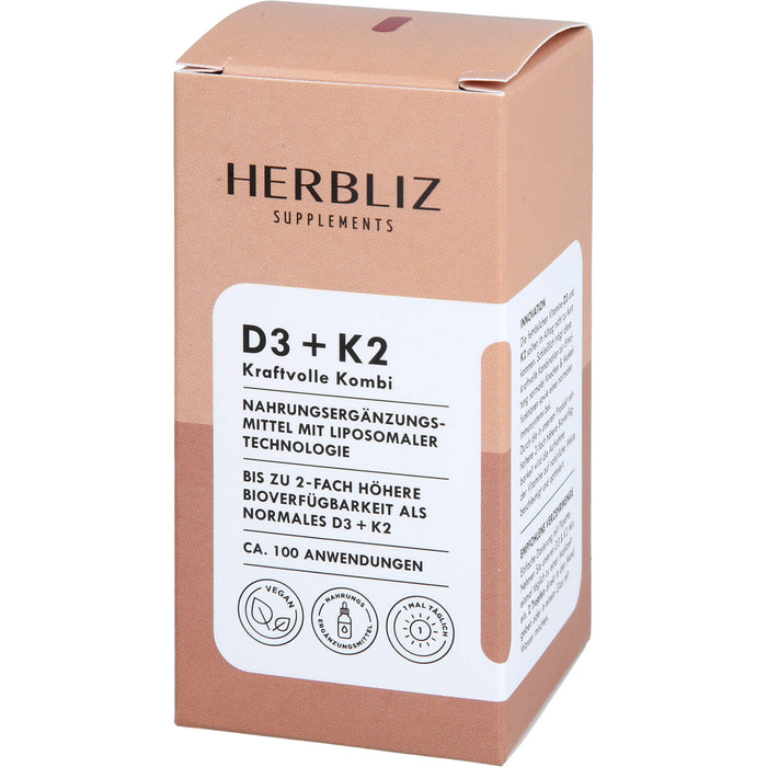 HERBLIZ D3 + K2 - Kraftvolle Immunkombi, 10 ml TRO