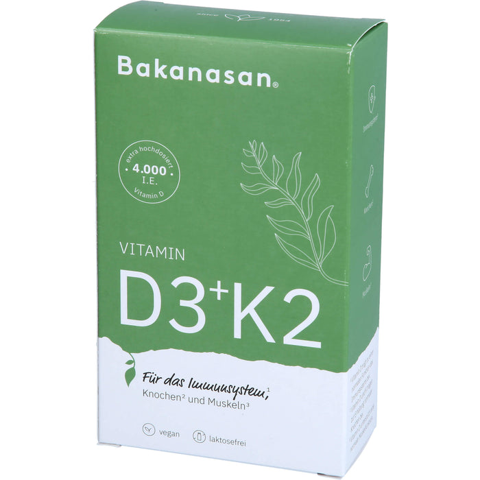 Bakanasan Vitamin D3+K2, 60 St KAP