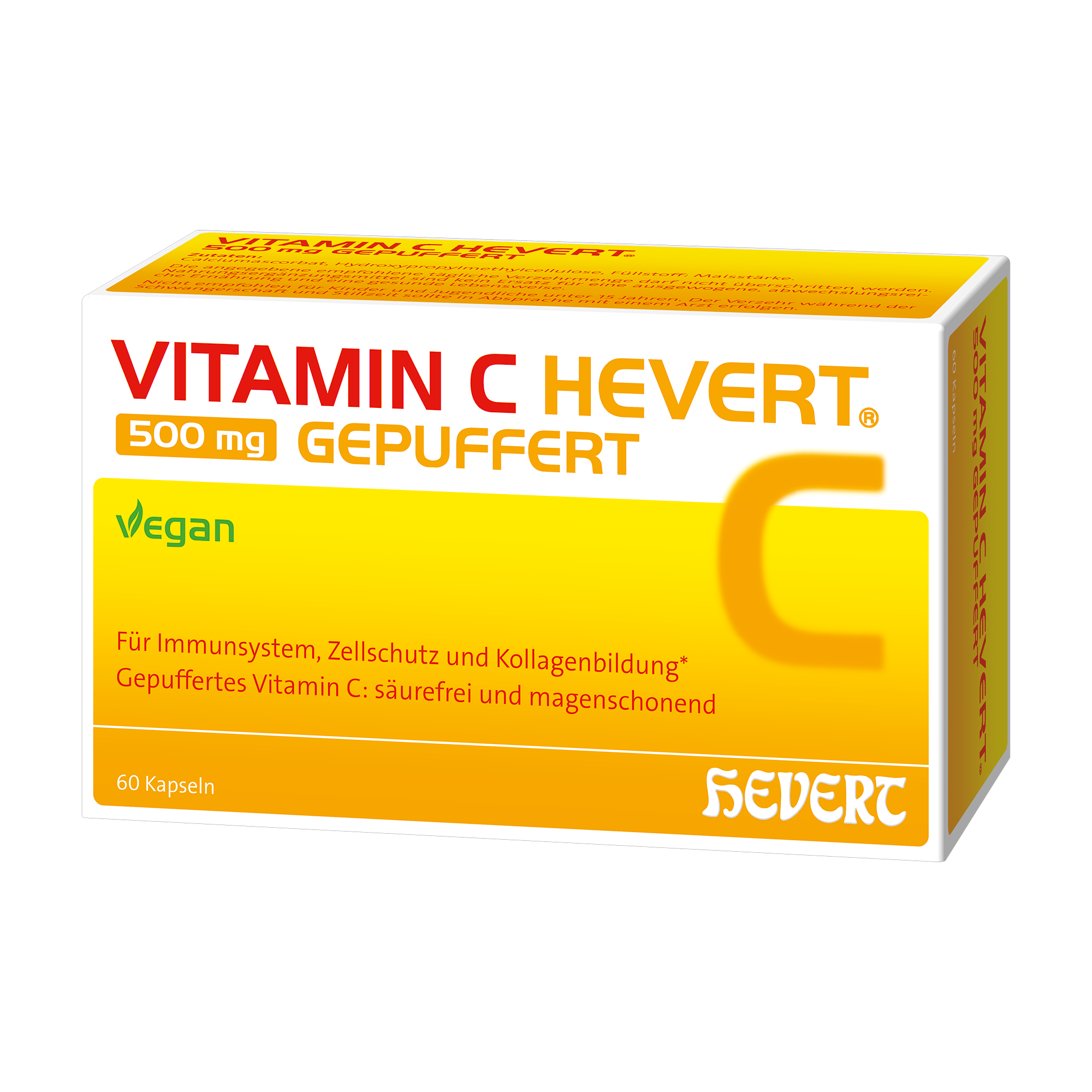 Vitamin C Hevert 500 mg gepuffert, 60 St. Kapseln Hevert-Testen