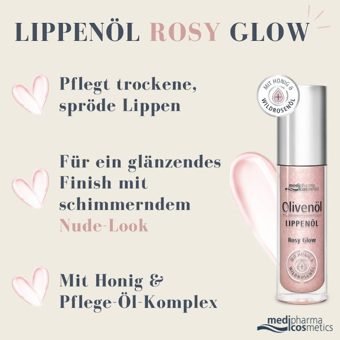 Olivenöl Lippenöl Rosy Glow, 4 ml, 4 ml Öl