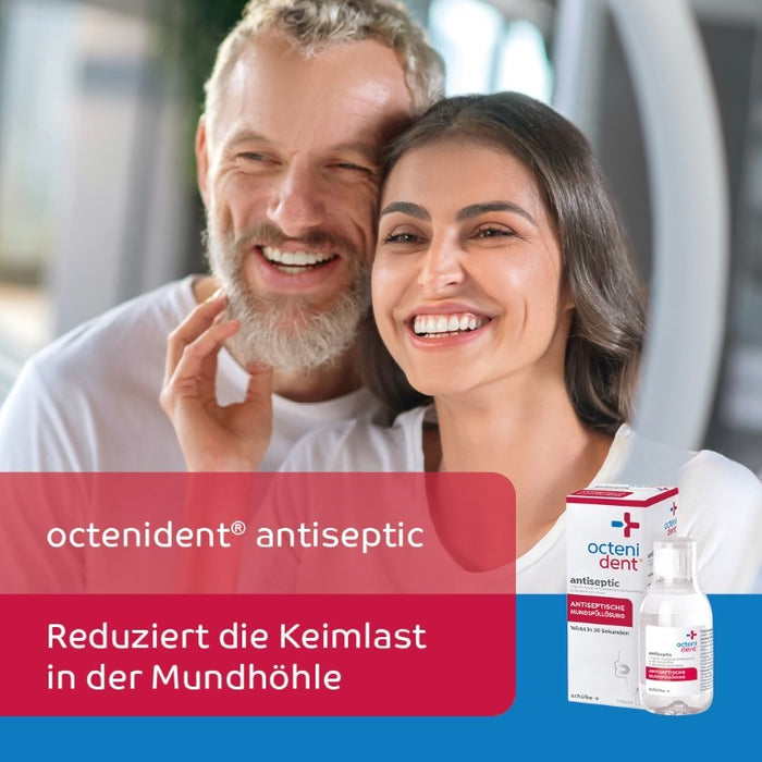 octenident antiseptic antiseptische Mundspüllösung, Mundwasser - reduziert entzündungsverursachende Bakterien in nur 30 Sekunden - antibakteriell ohne Chlorhexidin, 250 ml Lösung