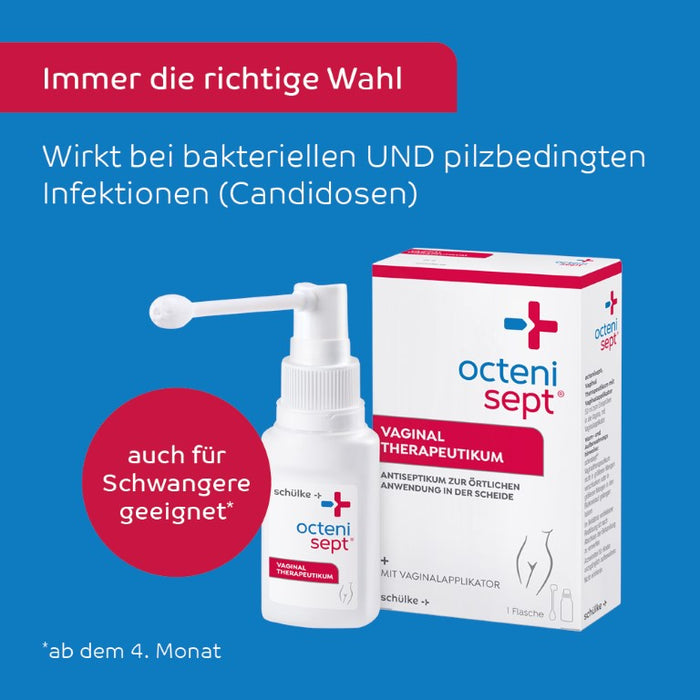 octenisept Vaginaltherapeutikum - Spray inkl. Applikator gegen Scheidenpilz, bakterielle Vaginose, Pilzinfektion, Juckreiz, Brennen und Ausfluss, 50 ml Solution