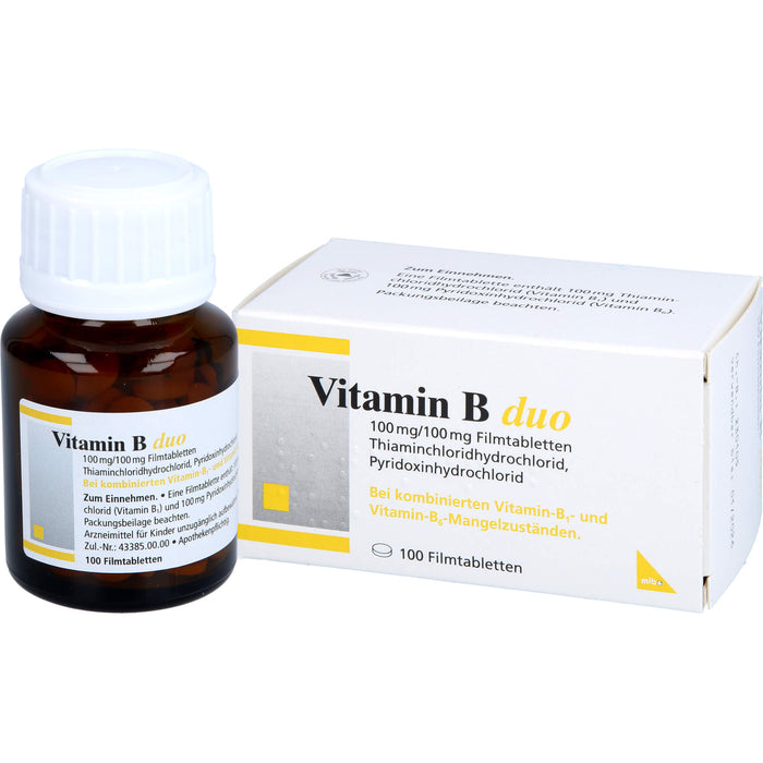 mibe Vitamin B duo Filmtabletten bei Mangel der Vitamine B1 und B6, 100 pcs. Tablets