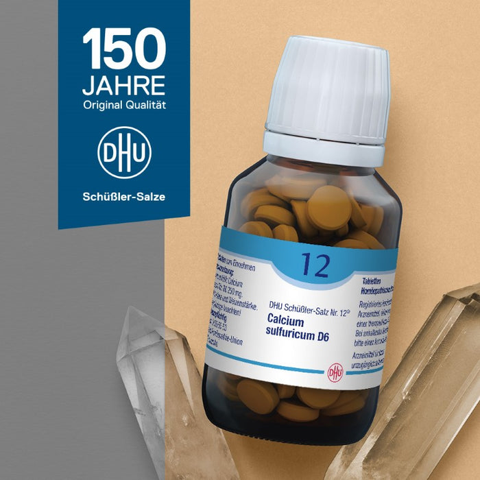 DHU Schüßler-Salz Nr. 12 Calcium sulfuricum D3 – Das Mineralsalz der Gelenke – das Original – umweltfreundlich im Arzneiglas, 200 St. Tabletten