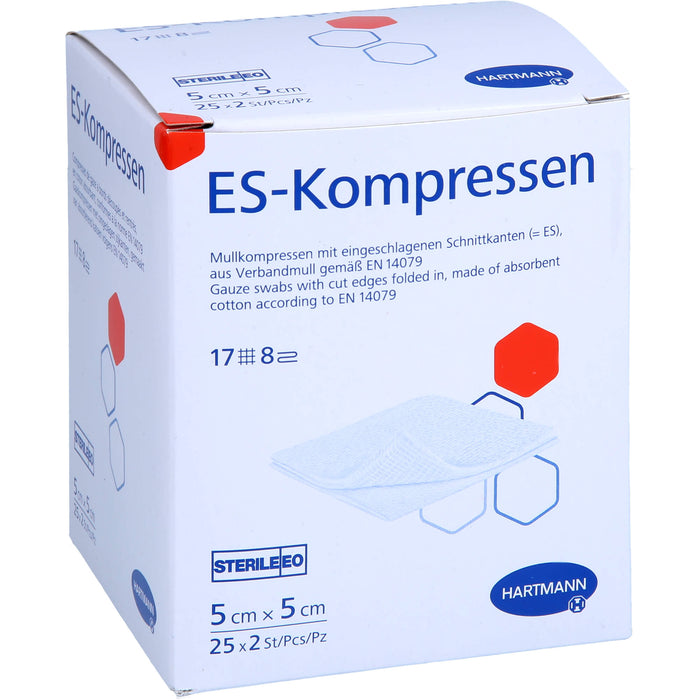 ES-KOMPRESSEN steril 5x5cm 8f, 25X2 St KOM