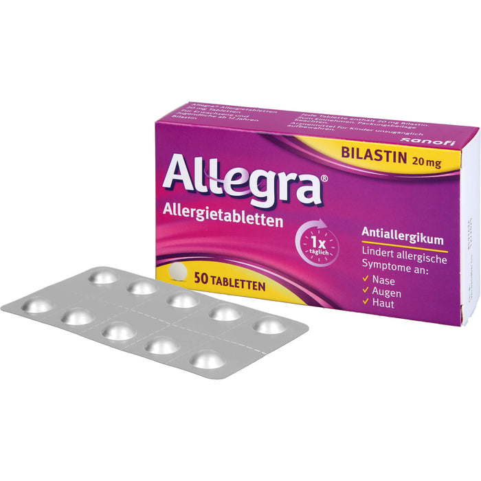 Allegra 20 mg Allergietabletten lindert allergische Symptome, 50 pcs. Tablets