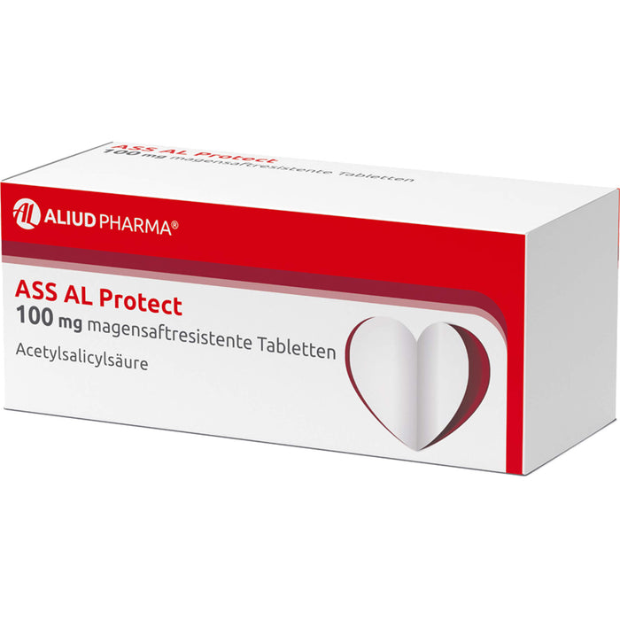 ASS AL Protect 100 mg magensaftresistente Tabletten zur Thrombozytenaggregationshemmung, 50 St. Tabletten