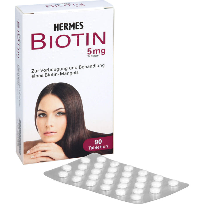 HERMES Biotin 5 mg Tabletten Vorbeugung und Behandlung eines Biotin-Mangels, 90 pcs. Tablets