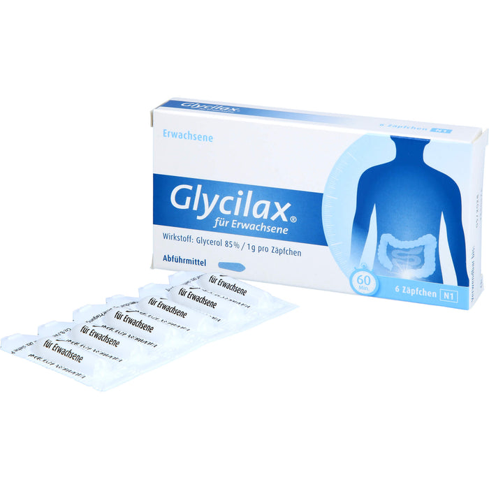 Glycilax für Erwachsene Zäpfchen Abführmittel, 6 pcs. Suppositories