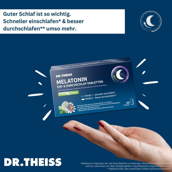 DR. THEISS Melatonin Ein-& Durchschlaf-Tabletten, 60 pc Tablettes