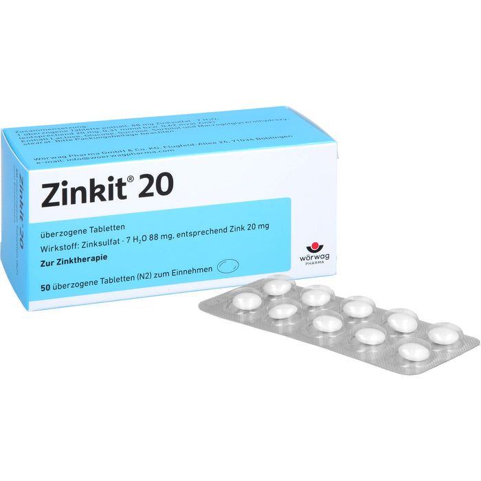 Zinkit 20, Überzogene Tabletten, 50 St UTA