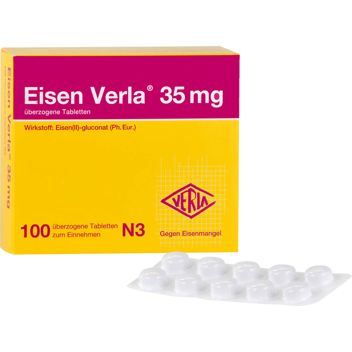 Eisen Verla 35 mg Tabletten gegen Eisenmangel, 100 pc Tablettes