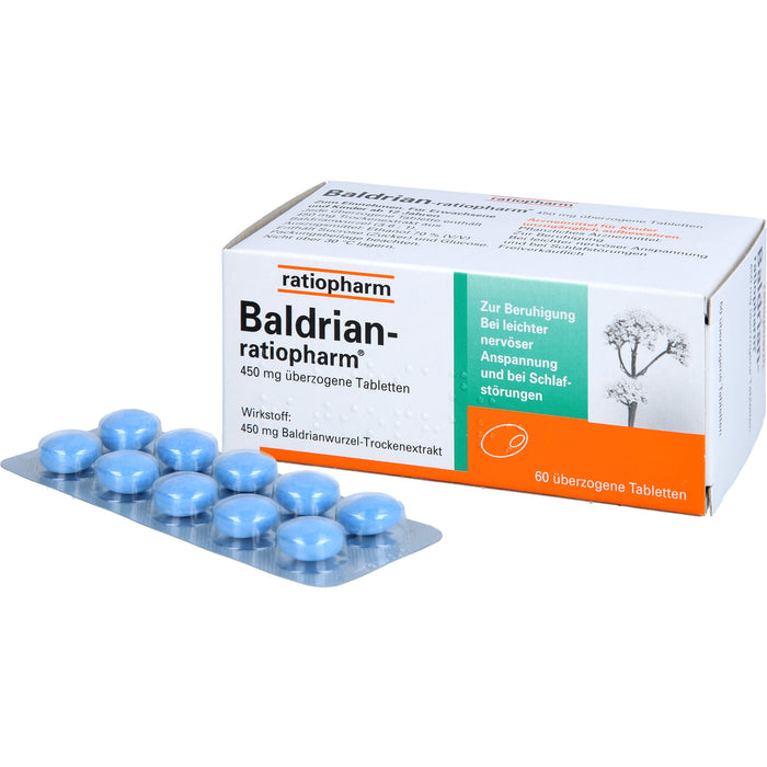 Baldrian-ratiopharm überzogene Tabletten zur Beruhigung, 60 pcs. Tablets