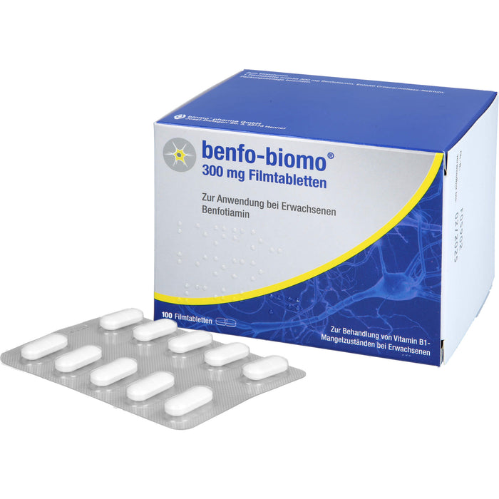 Benfo-biomo 300 mg Filmtabletten bei Vitamin B1-Mangelzuständen, 100 pc Tablettes