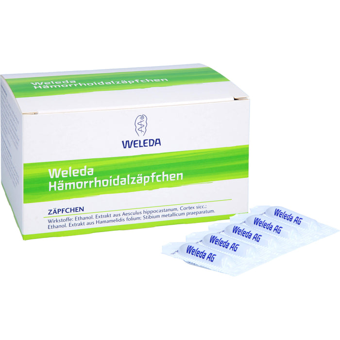 Weleda Hämorrhoidalzäpfchen bei Hämorrhoiden, Hauteinrisse, Juckreiz am After und Afterentzündung, 50 pcs. Suppositories