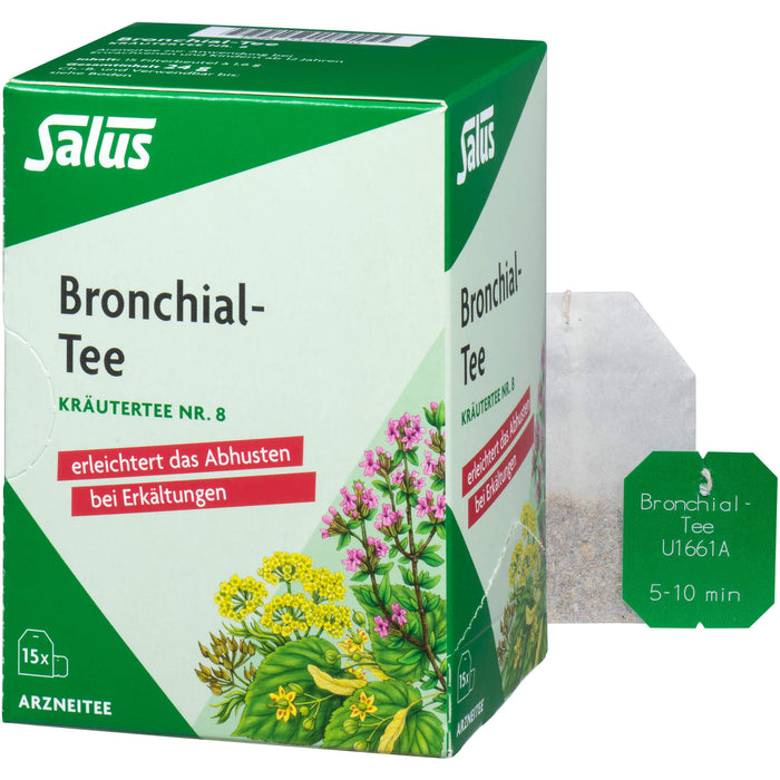 Salus Bronchial-Tee Kräutertee Nr. 8 zur Erleichterung des Abhustens bei Erkältungen, 15 pc Sac filtrant