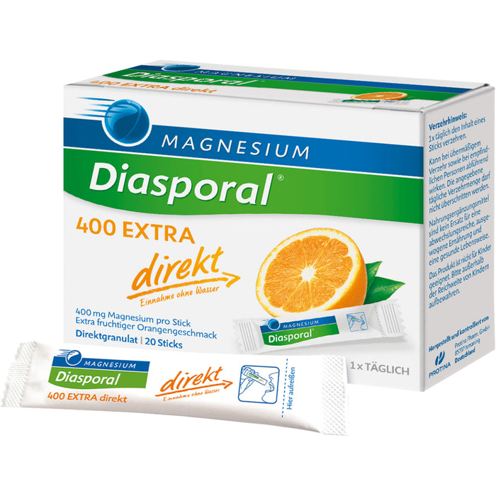 Magnesium-Diasporal 400 extra direkt Direktgranulat Sticks, 20 pcs. Sachets