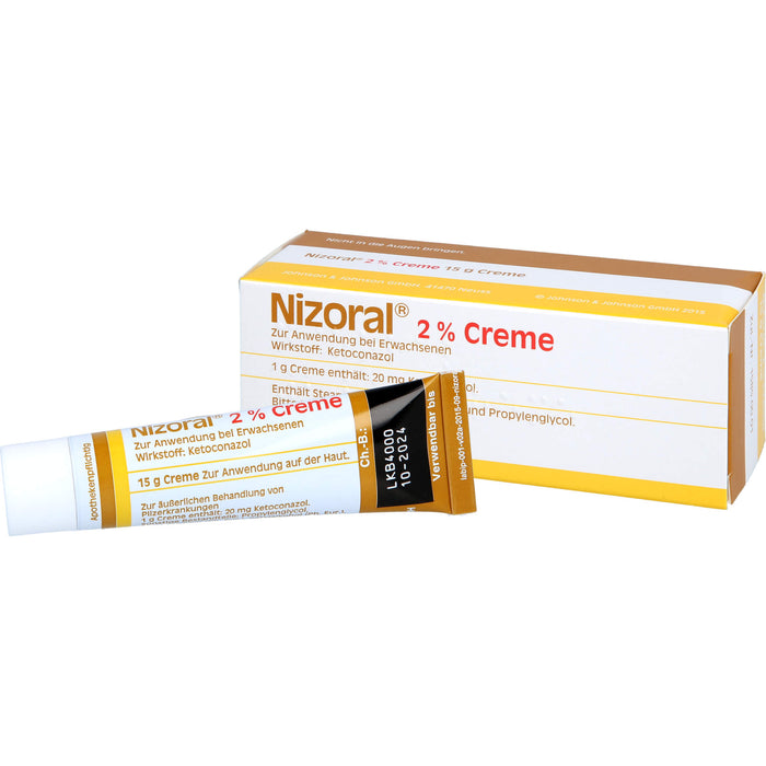 Nizoral 2 % Creme bei Pilzinfektionen der Haut, 15 g Crème