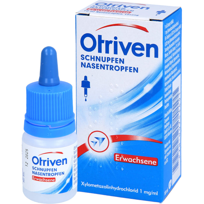 Otriven 0,1 % Nasentropfen für Erwachsene bei Schnupfen, 10 ml Lösung