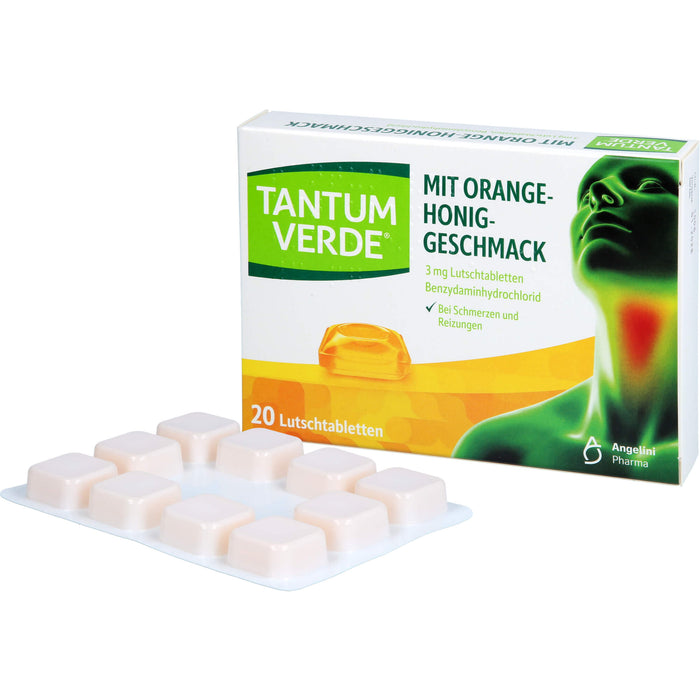 Tantum Verde Lutschtabletten mit Orange-Honig-Geschmack, 20 pc Tablettes