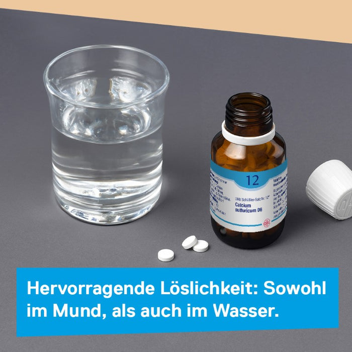 DHU Schüßler-Salz Nr. 12 Calcium sulfuricum D12 – Das Mineralsalz der Gelenke – das Original – umweltfreundlich im Arzneiglas, 200 St. Tabletten