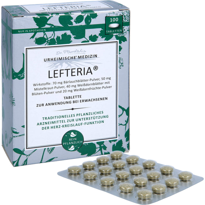 LEFTERIA Tabletten zur Unterstützung der Herz-Kreislauf-Funktion, 100 pc Tablettes