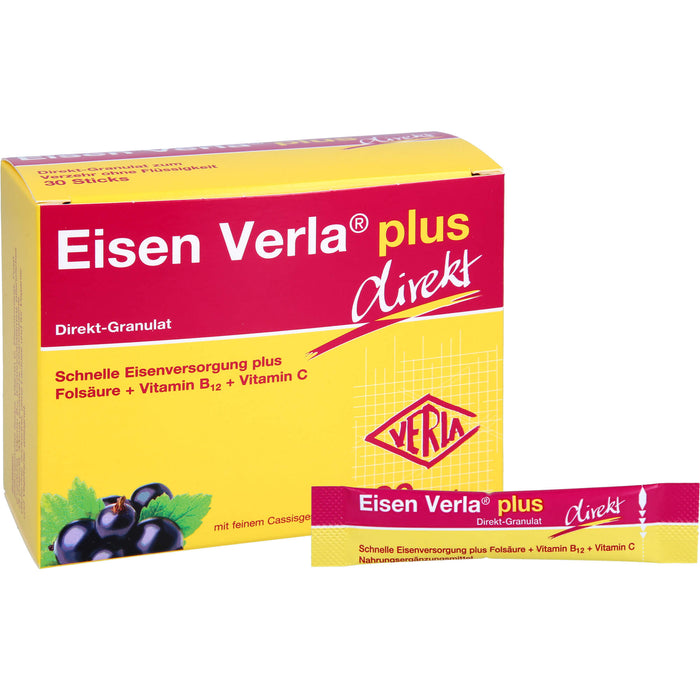 Eisen Verla plus Direkt-Granulat Sticks für gesunde Blutbildung, 30 pcs. Sachets