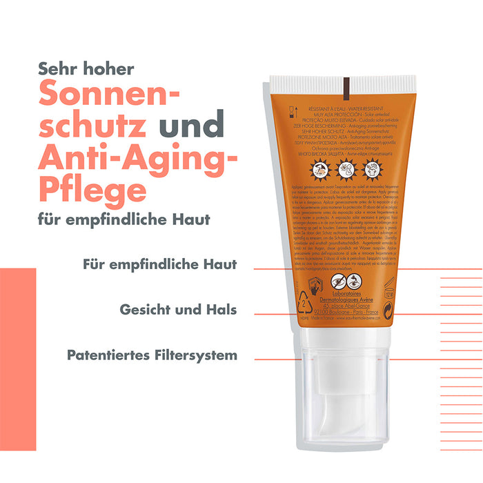 AVENE SunSitive Anti-Aging Sonnenschutz SPF50+, 50 ml Solution