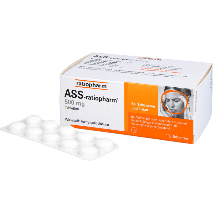 ASS-ratiopharm 500 mg Tabletten, 100 St. Tabletten