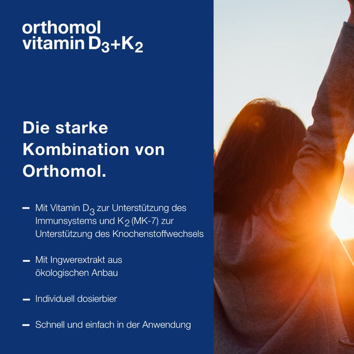 Orthomol Vitamin D3+K2 Spray - Nahrungsergänzungsmittel mit Vitamin D3, Vitamin K2 und Ingwerextrakt - 130 Sprühstöße, 20 ml Spray