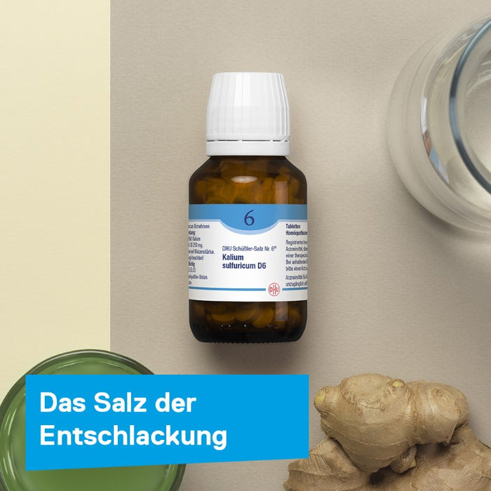 DHU Schüßler-Salz Nr. 6 Kalium sulfuricum D12 – Das Mineralsalz der Entschlackung – das Original – umweltfreundlich im Arzneiglas, 420 pc Tablettes