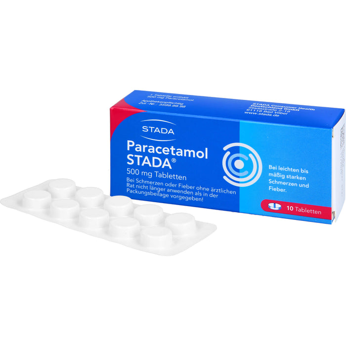 Paracetamol STADA Tabletten bei Schmerzen und Fieber, 10 pcs. Tablets