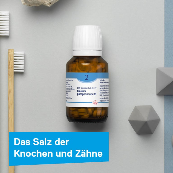 DHU Schüßler-Salz Nr. 2 Calcium phosphoricum D12 – Das Mineralsalz der Knochen und Zähne – das Original – umweltfreundlich im Arzneiglas, 420 pcs. Tablets