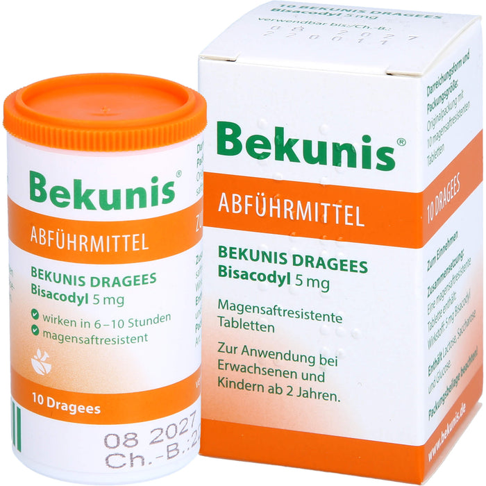 Bekunis Dragees Bisacodyl 5 mg Abführmittel, 10 pcs. Tablets