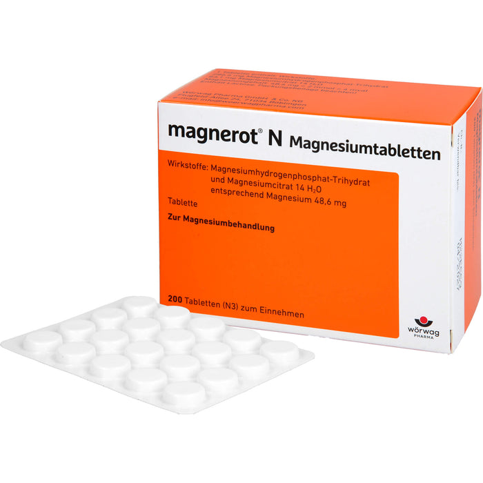 magnerot N Magnesiumtabletten zur Magnesiumbehandlung, 200 pcs. Tablets