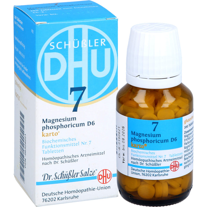 DHU Schüßler-Salz Nr. 7 Magnesium phosphoricum D6 Karto – Das Mineralsalz der Muskeln und Nerven – das Original, 200 pcs. Tablets