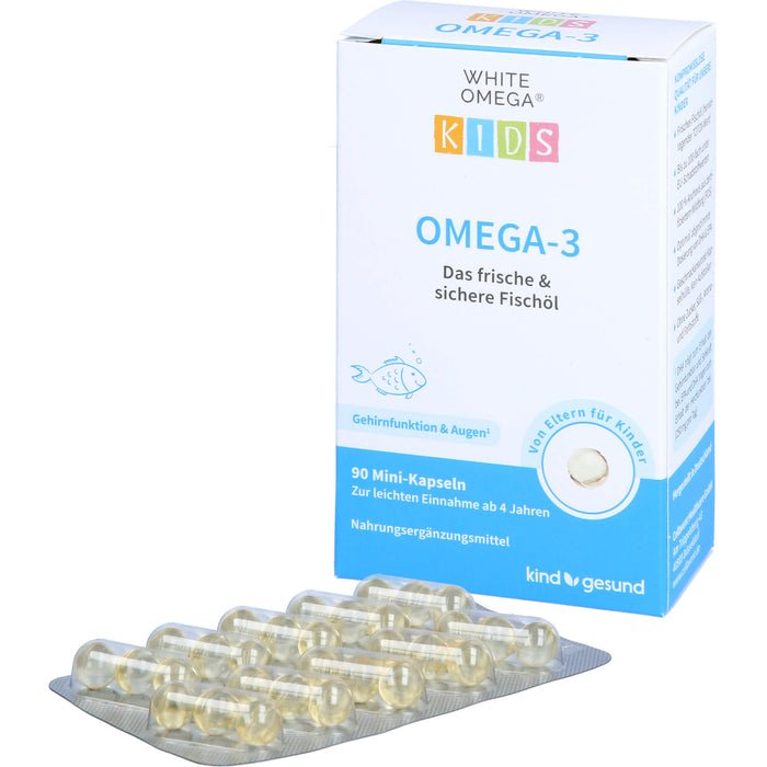 WHITE OMEGA Kids Reine Omega-3-Fischöl-Kapseln, 90 pcs. Capsules