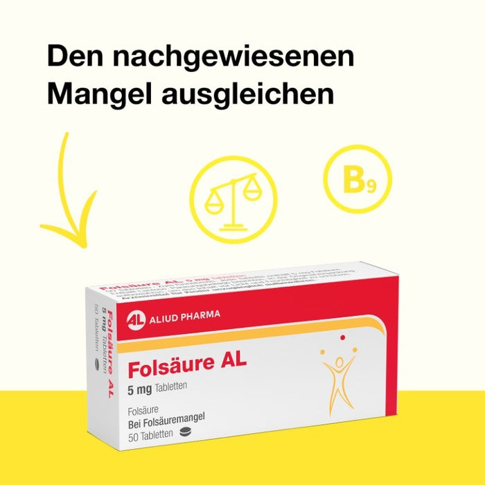 Folsäure AL 5 mg Tabletten, 50 St. Tabletten