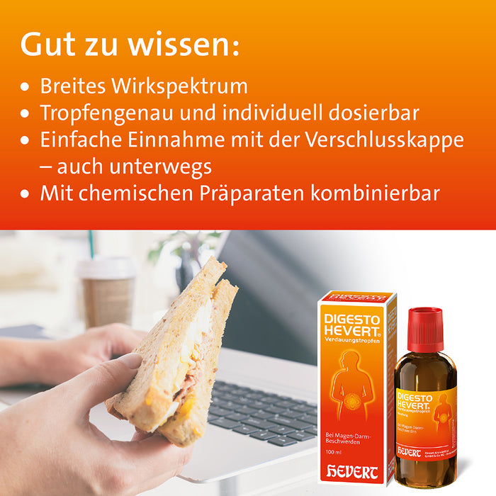 Digesto Hevert Verdauungstropfen bei Magen-Darm-Beschwerden, 30 ml Lösung