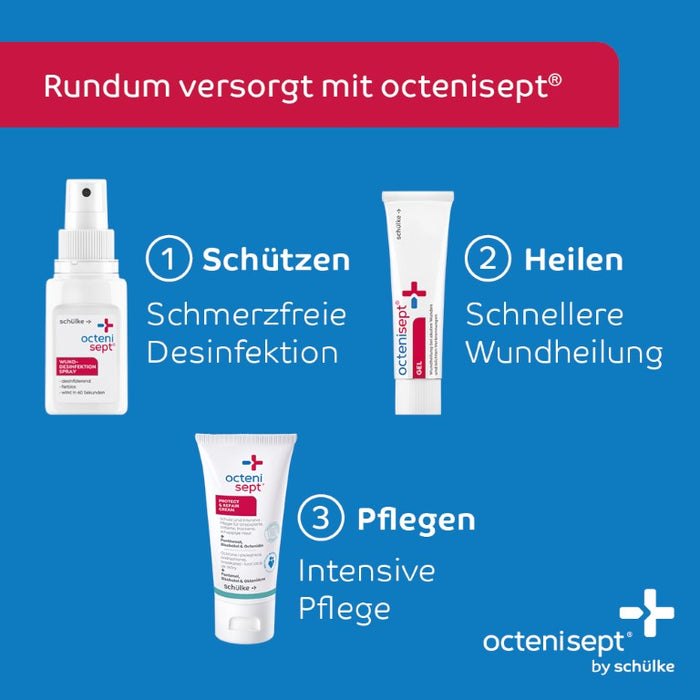 octenisept protect & repair cream - Wund- und Heilcreme zum Schutz und zur Pflege empfindlicher, trockener und rissiger Haut mit Panthenol, 50 ml Lösung