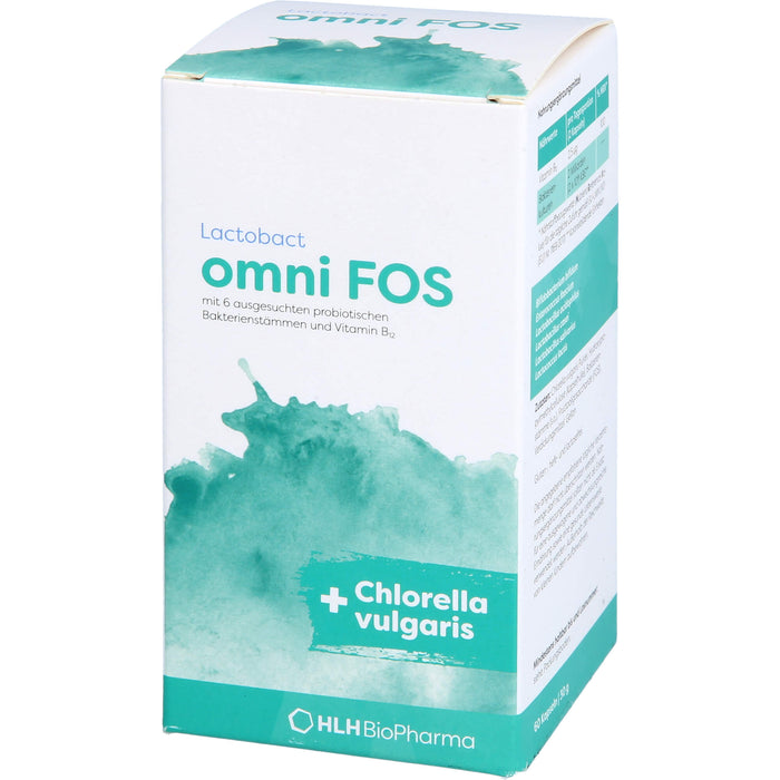 Lactobact omni FOS Kapseln - Die einzigartige Kombination aus der Chlorella vulgaris Alge und Probiotikum, 60 pcs. Capsules