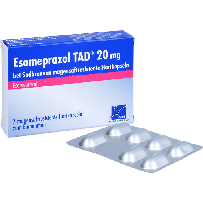 Esomeprazol TAD 20 mg Hartkapseln bei Sodbrennen, 7 pc Capsules