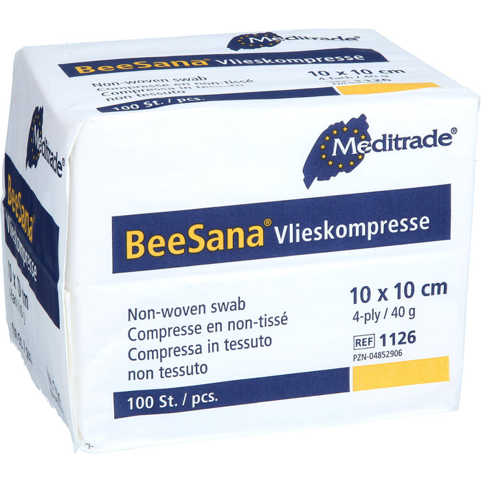 Vlieskompressen unsteril 10x10cm 4f 40g, 100 St KOM